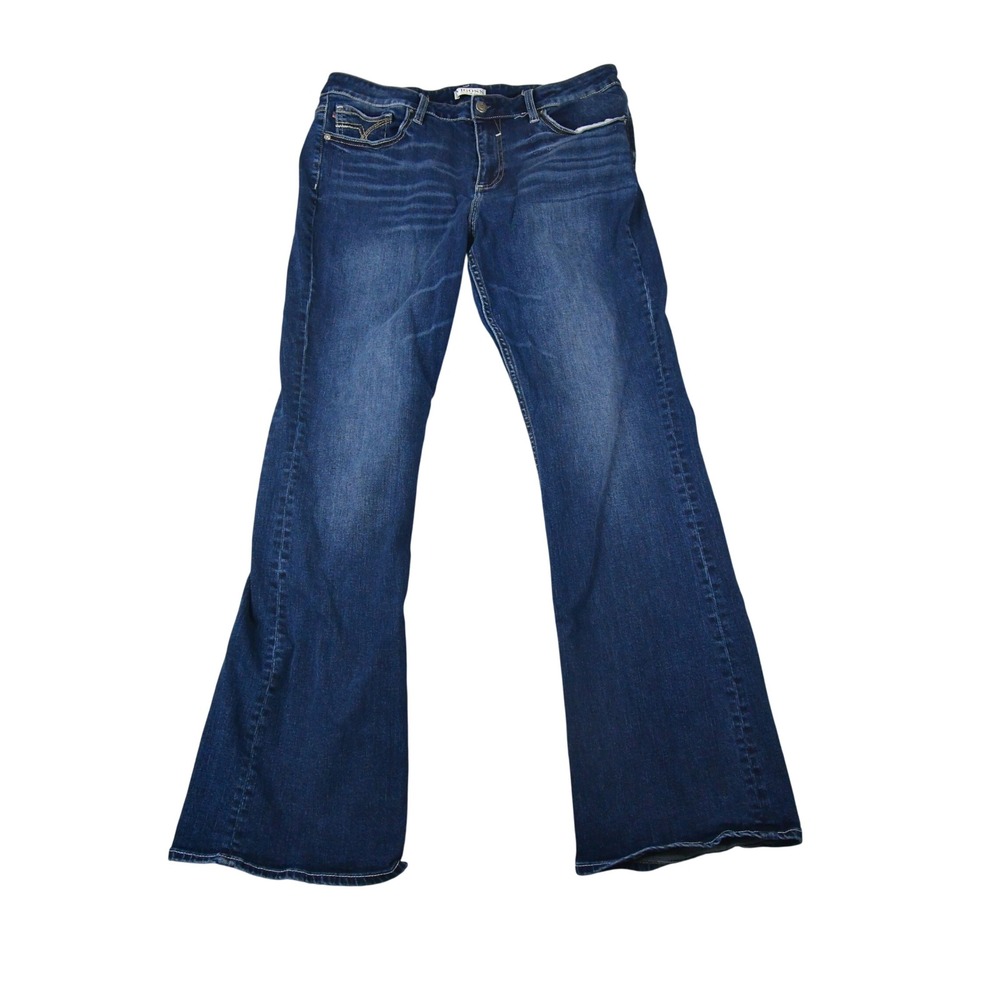 Vigoss Boot Cut Jeans Womens 16 Blue Excellent Dark Wash Stretch Denim Outdoors